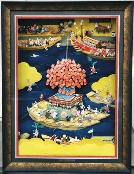 「津島神社祭礼図屏風」宵祭の図（右隻）